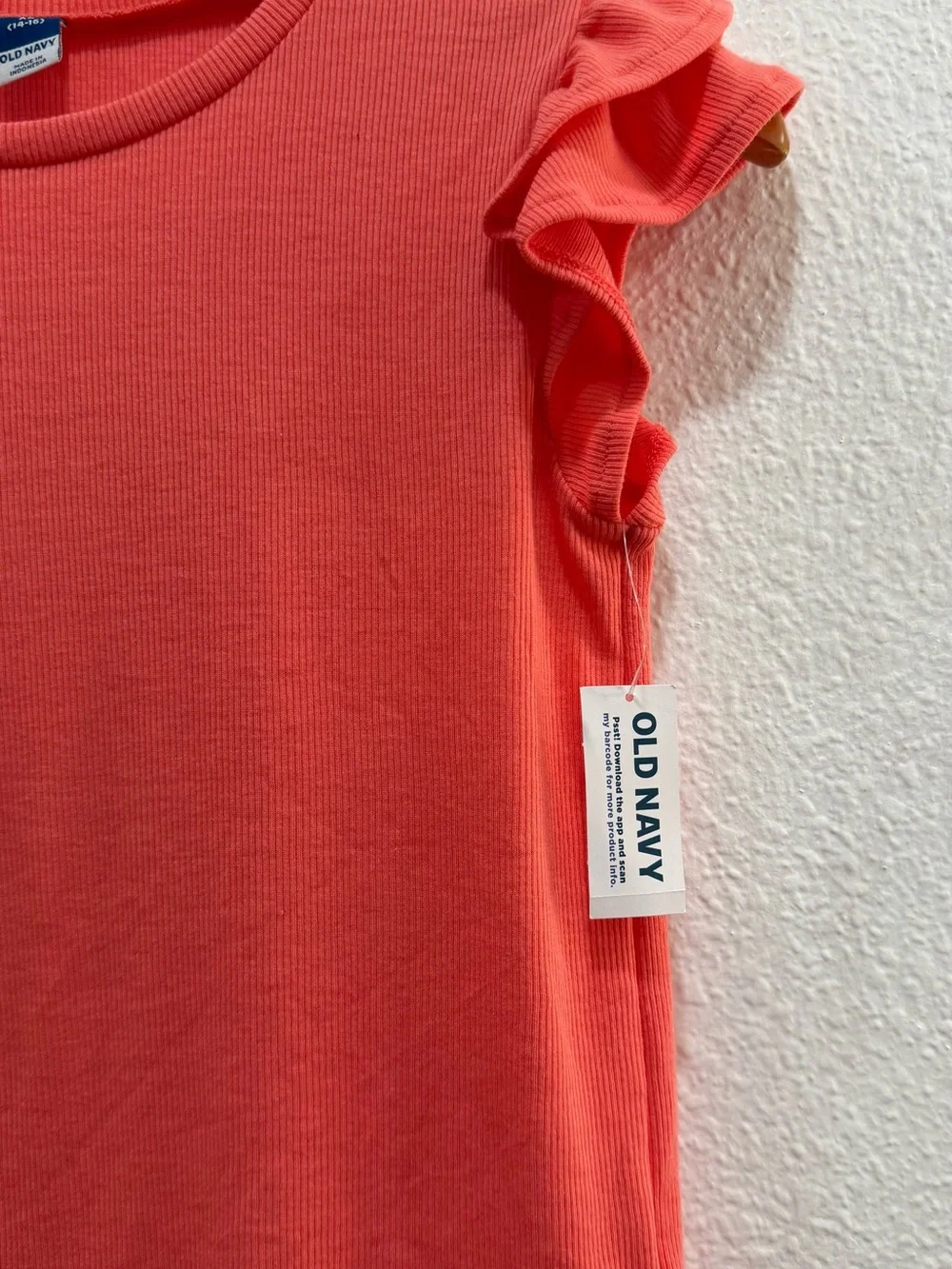 Old Navy Coral Ribbed Crewneck Top